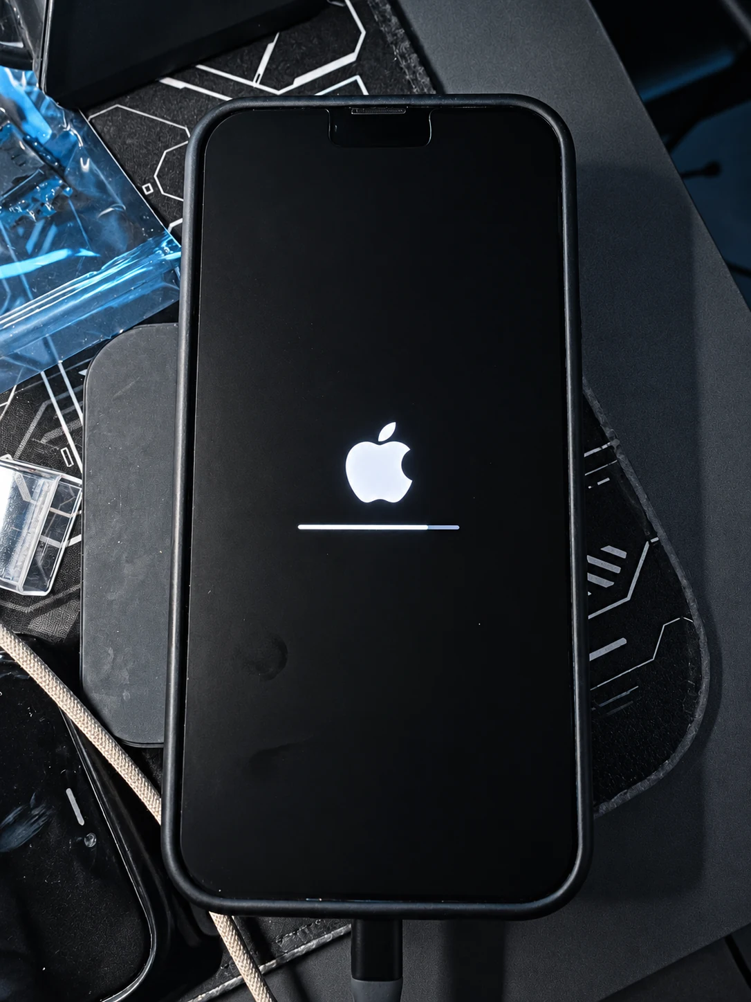 iPhone beim Start nach Arbeiten am Gerät